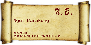 Nyul Barakony névjegykártya